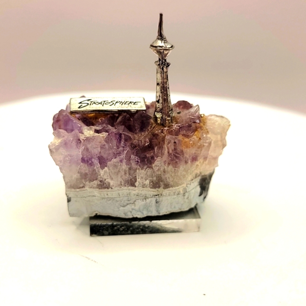Amethyst Geode Cluster w/Pewter Stratosphere